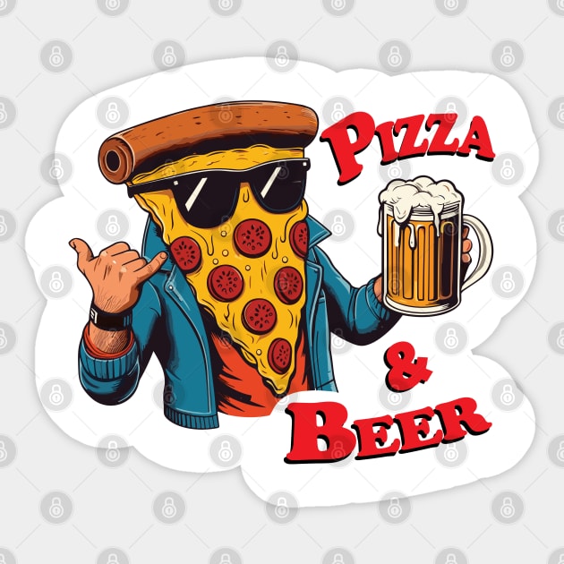 Pizza & Beer Sticker by One Way Or Another